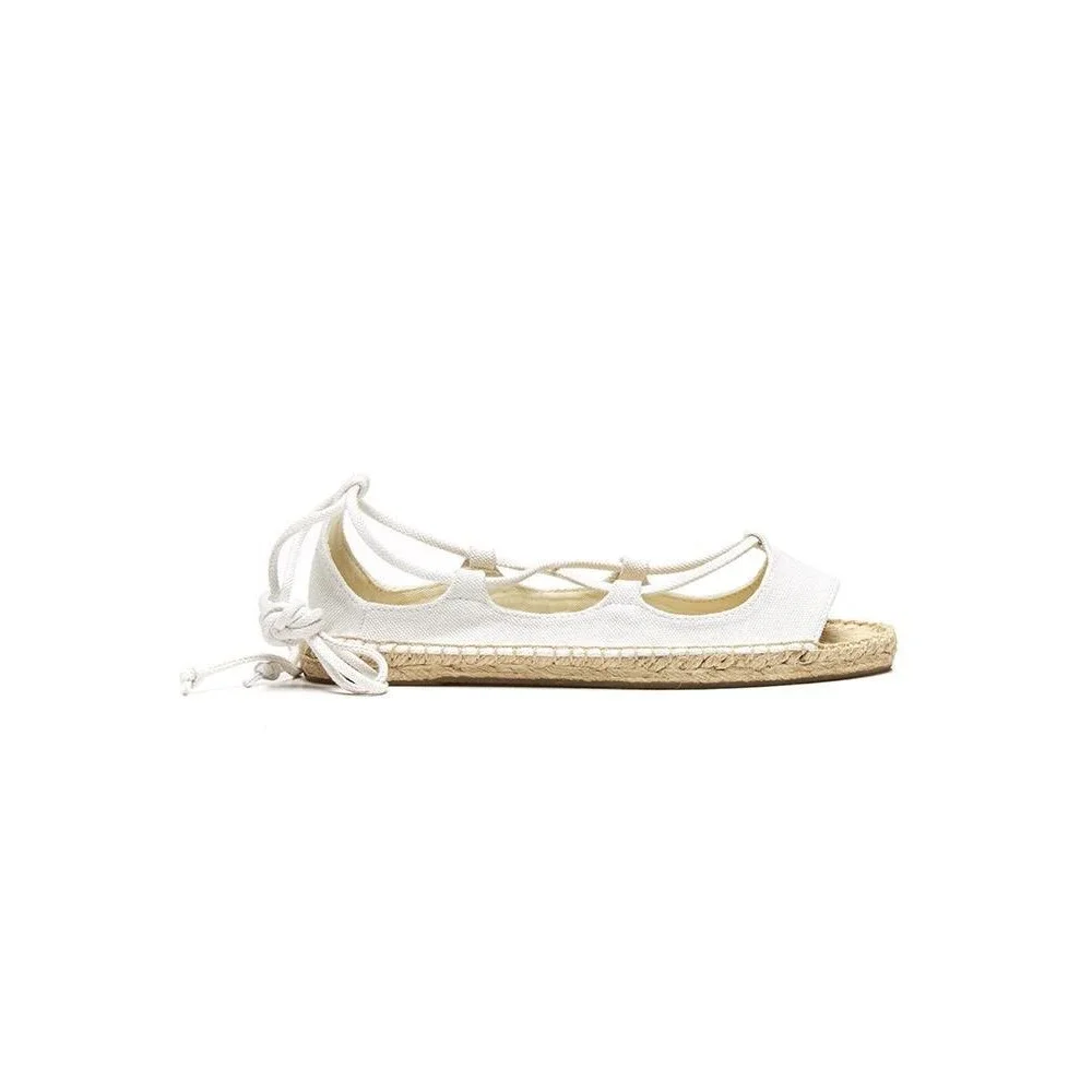 Soludos Biarritz Lace Up Espadrille‎ in White, Women's Size 11